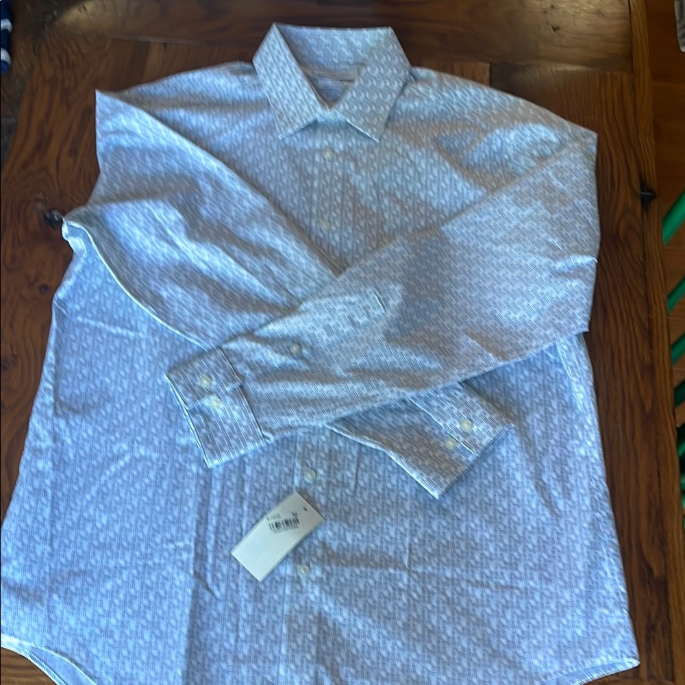 Calvin Klein Light Blue patterned Dress Shirt